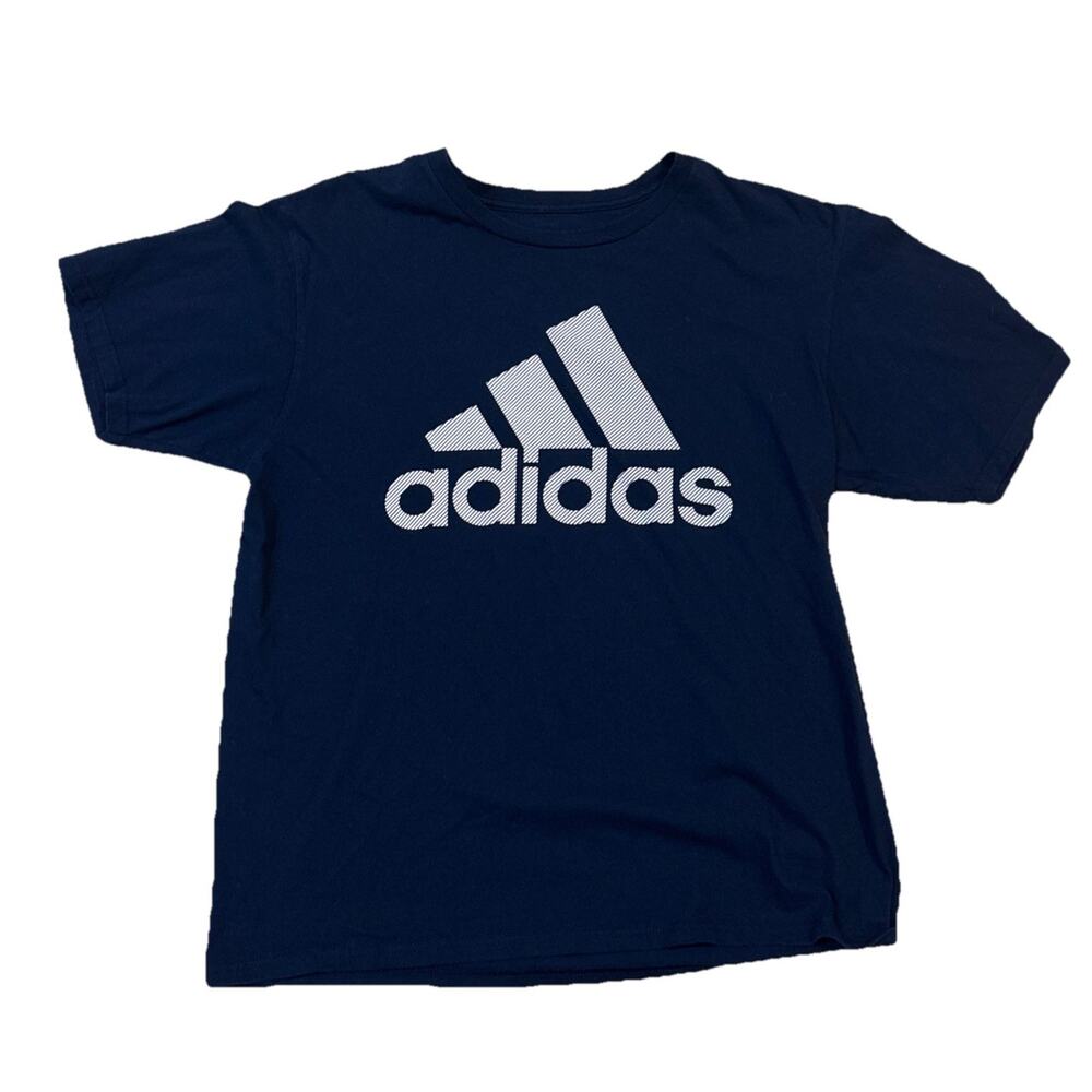 Adidas Navy Go-To Tee Sz L - Crew Neck Relaxed Fit Casual Cotton T-Shirt Men
